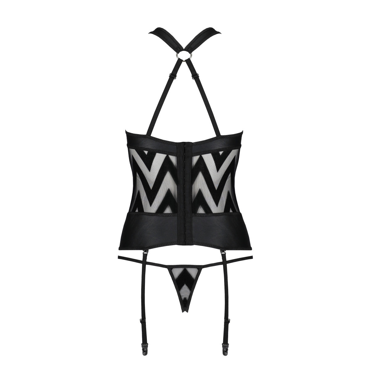 Hima korset en string set zwart