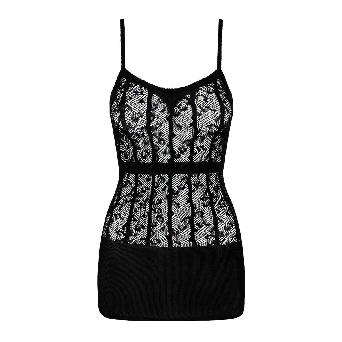 Panter kant mini jurk zwart