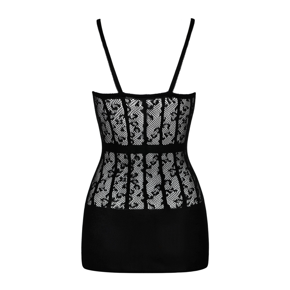 Panter kant mini jurk zwart