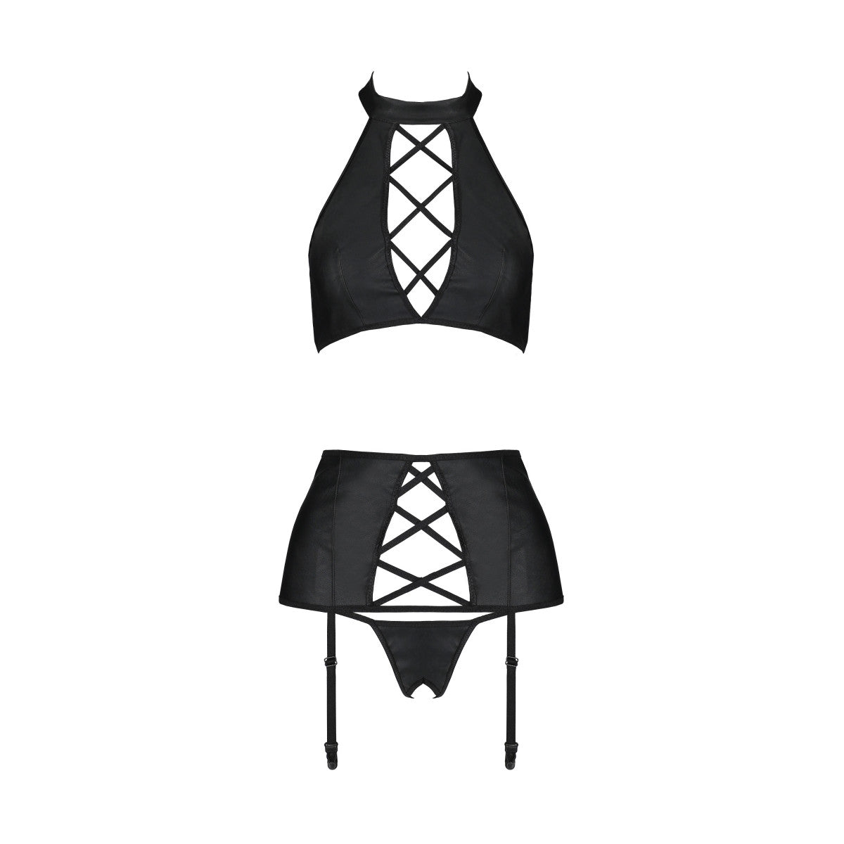 Nancy Zwarte Jarretel Set