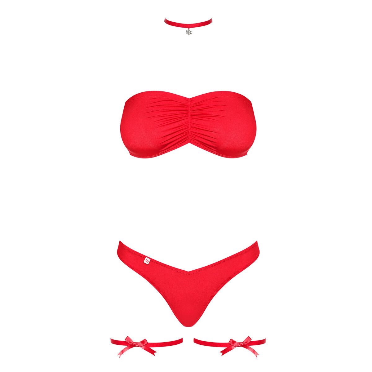 Rode Kerst Bandeau Set Kerst lingerie