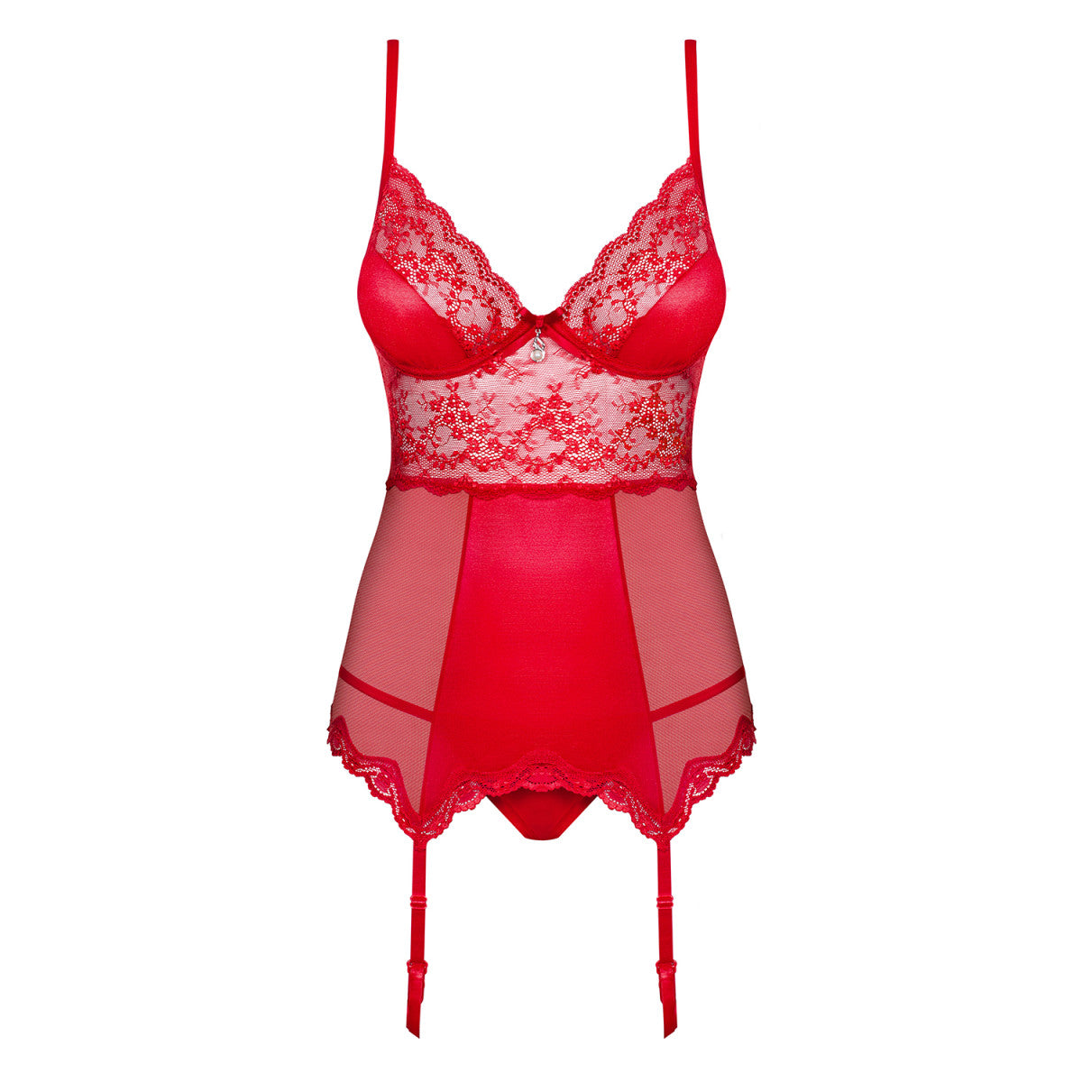 Lovica Korset en String Satijn Rood