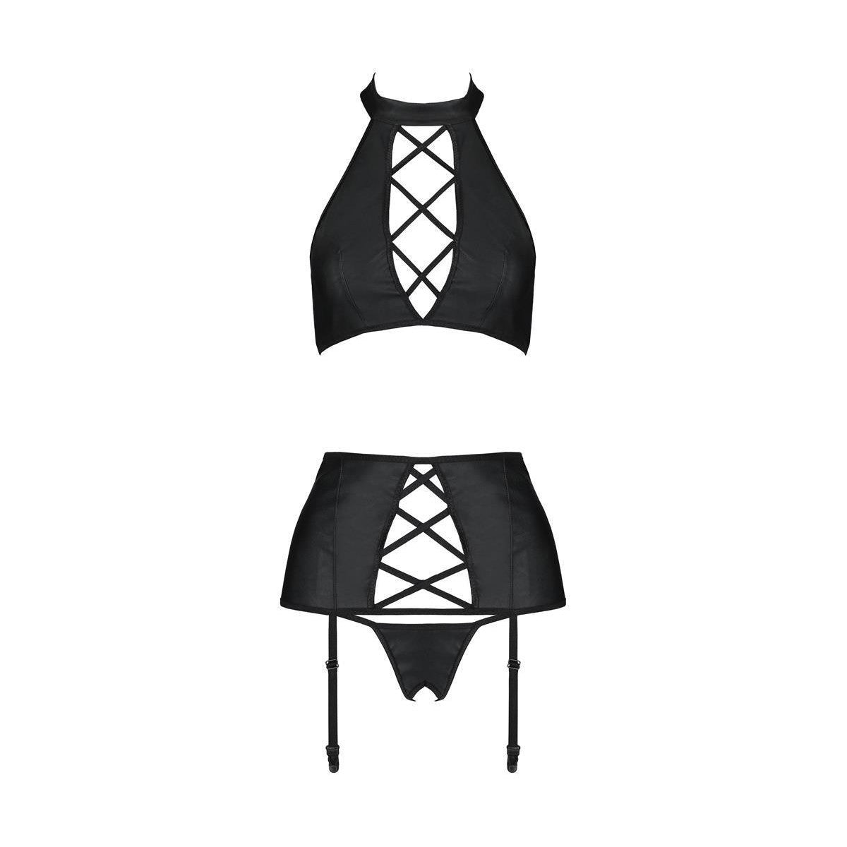 Nancy Zwarte Jarretel Set Plus