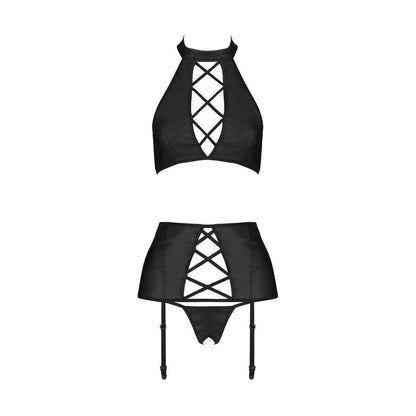 Nancy Zwarte Jarretel Set Plus